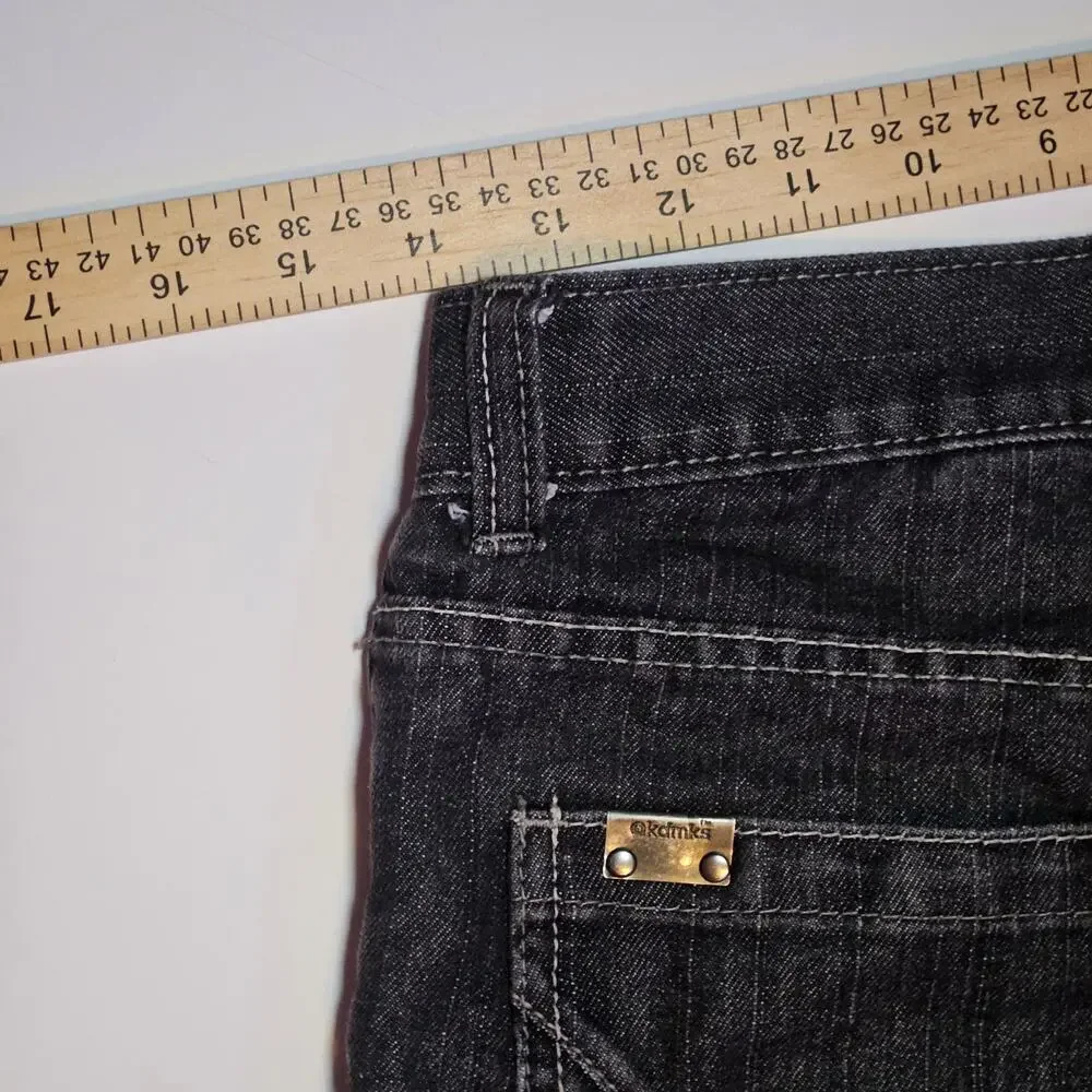 Akademiks Baggy Jeans Boys 12 Black Faded Y2K Hip Hop Skater Hipster Streetwear